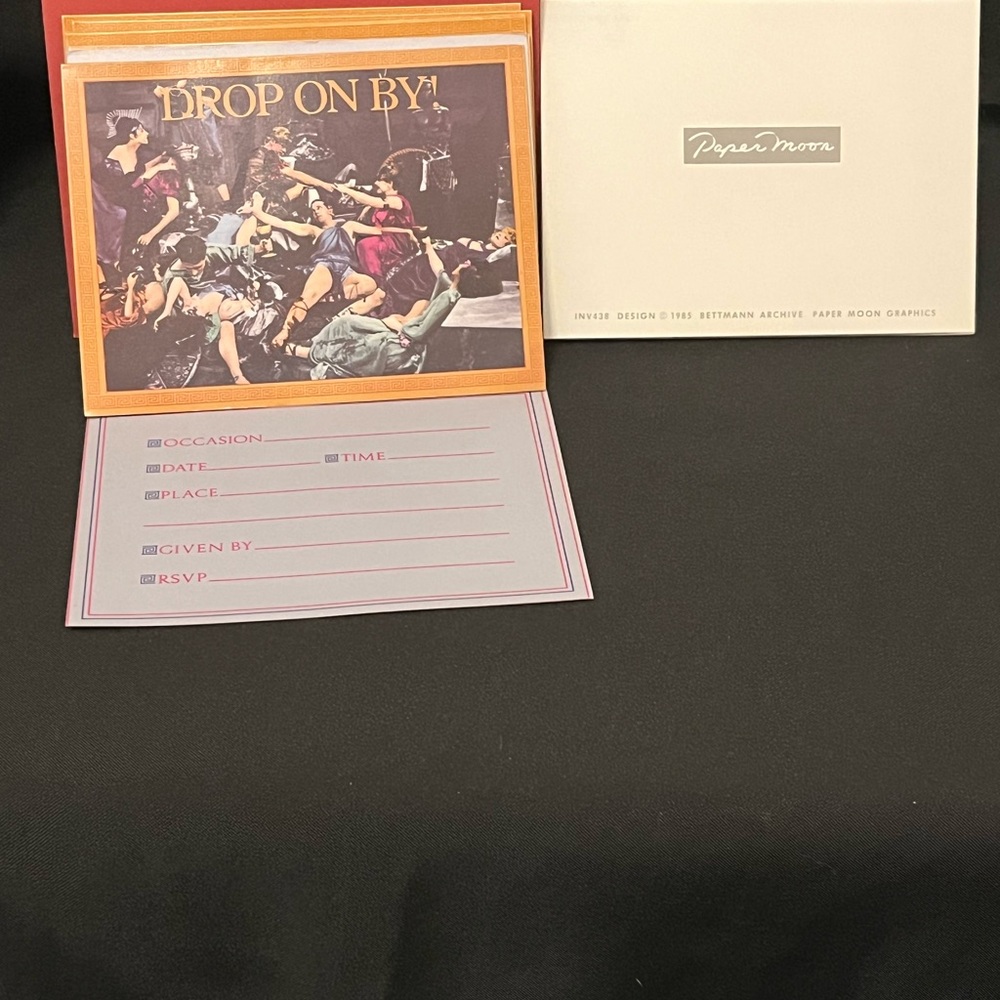 Vintage 1985 Paper Moon Invitation Cards